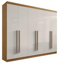 Guarda Roupa Casal 6 Portas 6 Gavetas - Da Vinci Plus-Cinamomo/Off White - Móveis D'Doro