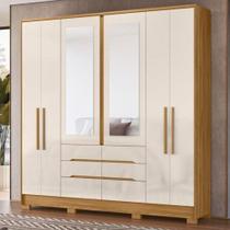 Guarda-Roupa Casal 6 Portas 6 Gavetas Freijo/Off White San Francisco Moval