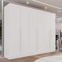 Guarda Roupa Casal 6 Portas 6 Gavetas Gramado 100% MDF Branco/Neve
