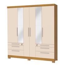 Guarda Roupa Casal 6 Portas 6 Gavetas Noce Perola C Espelho Guarda Roupa Casal 6 Portas 6 Gavetas Noce Perola C Espelho