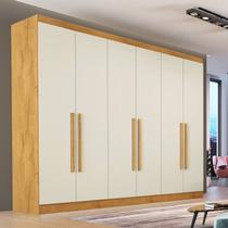 Guarda Roupa Casal 6 Portas 6 Gavetas - Oslo-Peroba/Off White - Made Marcs