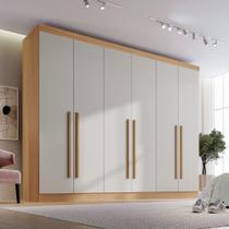 Guarda Roupa Casal 6 Portas 6 Gavetas Paris Plus Marrom/Cinamomo/Off White