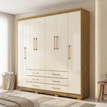 Guarda-Roupa Casal 6 Portas 6 Gavetas Ripado 100% MDF Real Guarda-Roupa Casal 6 Portas 6 Gavetas Ripado 100% MDF Real