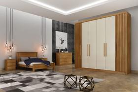 Guarda Roupa Casal 6 Portas 6 Gavetas - Santoro Ripado-Cumaru/Fendi - Móveis Novo Horizonte Guarda Roupa Casal 6 Portas 6 Gavetas - Santoro Ripado-Cumaru/Fendi - Móveis Novo Horizonte