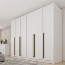 Guarda Roupa Casal 6 Portas 8 Gavetas 270cm Portugal Yescasa Branco/Neve
