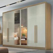 Guarda Roupa Casal 6 Portas 8 Gavetas Com Espelho Robust Cumaru Fendi - Móveis Novo Horizonte