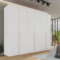 Guarda-Roupa Casal 6 Portas 8 Gavetas Florianópolis 100% MDF Branco/Neve