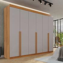 Guarda-Roupa Casal 6 Portas 8 Gavetas Florianópolis 100% MDF Marrom/Cinamomo/Off White Guarda-Roupa Casal 6 Portas 8 Gavetas Florianópolis 100% MDF Marrom/Cinamomo/Off White