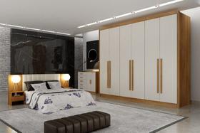 Guarda Roupa Casal 6 Portas 8 Gavetas - Himalaia-Cumaru/Fendi- Móveis Novo Horizonte Guarda Roupa Casal 6 Portas 8 Gavetas - Himalaia-Cumaru/Fendi- Móveis Novo Horizonte