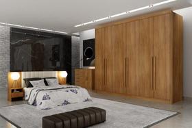 Guarda Roupa Casal 6 Portas 8 Gavetas - Himalaia-Cumaru - Móveis Novo Horizonte