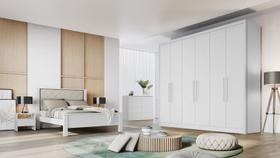 Guarda Roupa Casal 6 Portas 8 Gavetas - New Vértice-Branco - Móveis Novo Horizonte