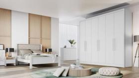 Guarda Roupa Casal 6 Portas 8 Gavetas - New Vértice - Móveis Novo Horizonte - Branco Guarda Roupa Casal 6 Portas 8 Gavetas - New Vértice - Móveis Novo Horizonte - Branco