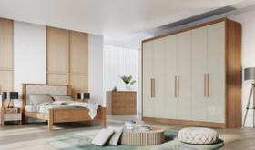 Guarda Roupa Casal 6 Portas 8 Gavetas - New Vértice - Móveis Novo Horizonte - Cumaru Fendi Guarda Roupa Casal 6 Portas 8 Gavetas - New Vértice - Móveis Novo Horizonte - Cumaru Fendi