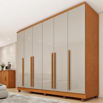 Guarda Roupa Casal 6 Portas 8 Gavetas Puxador MDF 270cm com Pés Portugal Yescasa