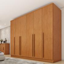 Guarda Roupa Casal 6 Portas 8 Gavetas Puxador MDF 270cm Portugal Espresso Móveis