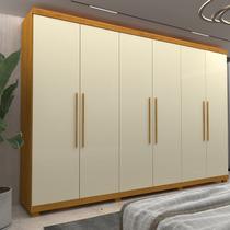 Guarda-Roupa Casal 6 Portas Absolut New 100% MDF Marrom/Marrome/Off White