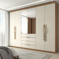 Guarda-Roupa Casal 6 Portas Aquiles Cinamomo/Off White - Panorama Móveis Guarda-Roupa Casal 6 Portas Aquiles Cinamomo/Off White - Panorama Móveis