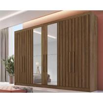 Guarda Roupa Casal 6 Portas c/ 4 Ripadas e 6 Gavetas c/2 Espelhos Potente Braúna - Europa Guarda Roupa Casal 6 Portas c/ 4 Ripadas e 6 Gavetas c/2 Espelhos Potente Braúna - Europa