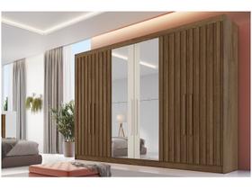 Guarda Roupa Casal 6 Portas c 4 Ripadas e 6 Gavetas c 2 Espelhos Potente Braúna Off White Europa MÓVEIS EUROPA Guarda Roupa Casal 6 Portas c 4 Ripadas e 6 Gavetas c 2 Espelhos Potente Braúna Off White Europa MÓVEIS EUROPA