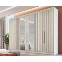 Guarda Roupa Casal 6 Portas c 4 Ripadas e 6 Gavetas c 2 Espelhos Potente Off White Europa MÓVEIS EUROPA Guarda Roupa Casal 6 Portas c 4 Ripadas e 6 Gavetas c 2 Espelhos Potente Off White Europa MÓVEIS EUROPA