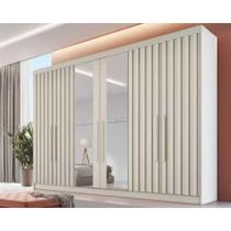 Guarda Roupa Casal 6 Portas c/ 4 Ripadas e 6 Gavetas c/2 Espelhos Potente Off White - Europa Guarda Roupa Casal 6 Portas c/ 4 Ripadas e 6 Gavetas c/2 Espelhos Potente Off White - Europa