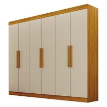 Guarda Roupa Casal 6 Portas Canadá Cinamomo Off White Leifer Móveis