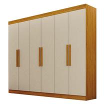 Guarda Roupa Casal 6 Portas Canadá Cinamomo Off White Leifer Móveis