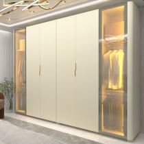 Guarda-Roupa Casal 6 Portas com 2 Portas Reflecta com Pés com LED Innova 100% MDF Branco/Off White