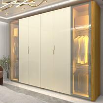 Guarda-roupa Casal 6 Portas com 2 Portas Reflecta com Pés com Led Innova 100% MDF