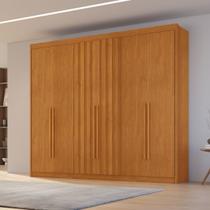 Guarda Roupa Casal 6 Portas com 2 Portas Ripadas 6 Gavetas Dubai