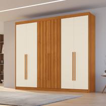 Guarda Roupa Casal 6 Portas com 2 Portas Ripadas 6 Gavetas Dubai