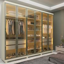Guarda-roupa Casal 6 Portas, com 6 Portas Reflecta com Pés com Led Imperatriz 100% MDF Yescasa Guarda-roupa Casal 6 Portas, com 6 Portas Reflecta com Pés com Led Imperatriz 100% MDF Yescasa
