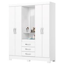Guarda Roupa Casal 6 Portas Com Espelho 163 cm BE313 Briz