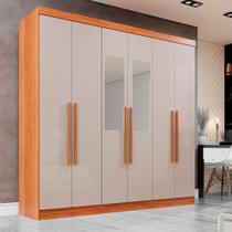 Guarda-Roupa Casal 6 Portas com Espelho 2 Gavetas Recife Sallêto Móveis