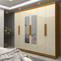 Guarda-roupa Casal 6 Portas com Espelho com Pés Império Guarda-roupa Casal 6 Portas com Espelho com Pés Império