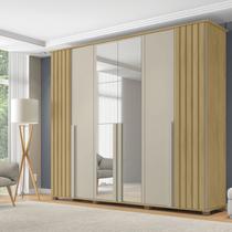 Guarda-roupa Casal 6 Portas com Espelho e 4 Gavetas Amsterdã