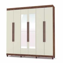 Guarda Roupa Casal 6 Portas com Espelho Elegance 1003791 Imbuia Champanhe Vila Rica Guarda Roupa Casal 6 Portas com Espelho Elegance 1003791 Imbuia Champanhe Vila Rica