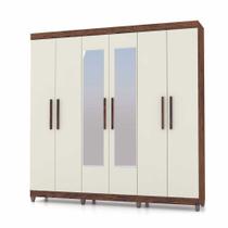 Guarda Roupa Casal 6 Portas com Espelho Palmas 1006391 Imbuia Rustico Champanhe Vila Rica Guarda Roupa Casal 6 Portas com Espelho Palmas 1006391 Imbuia Rustico Champanhe Vila Rica