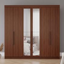 Guarda-Roupa Casal 6 Portas com Espelhos 234cm 100% MDF Boston Espresso Móveis Marrom/Jequitiba