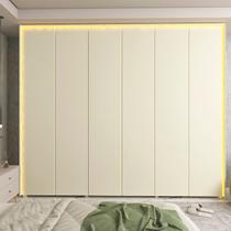 Guarda-roupa Casal 6 Portas com Led com Pés 100% Mdf Lumina Guarda-roupa Casal 6 Portas com Led com Pés 100% Mdf Lumina