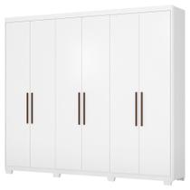 Guarda Roupa Casal 6 Portas Com Pes 63370Pe Sumatra Branco Demobile Branco