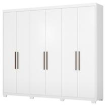 Guarda Roupa Casal 6 Portas Com Pes 63370PE Sumatra Branco Demobile
