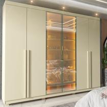 Guarda-roupa Casal 6 Portas com Pés com Led Imperatriz Reflecta 100% Mdf