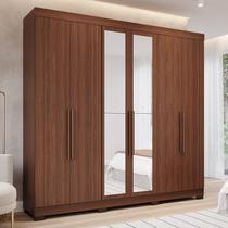 Guarda-roupa Casal 6 Portas com Pés e Espelhos 234cm 100% Mdf Boston Espresso Móveis