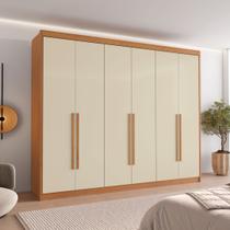 Guarda Roupa Casal 6 Portas com Puxador de Madeiras 8 Gavetas Eloá Guarda Roupa Casal 6 Portas com Puxador de Madeiras 8 Gavetas Eloá