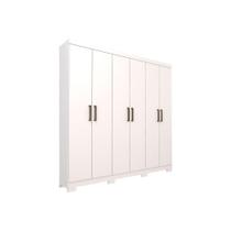 Guarda Roupa Casal 6 Portas e 2 Gavetas c/ pés Milena Branco - Panan Guarda Roupa Casal 6 Portas e 2 Gavetas c/ pés Milena Branco - Panan