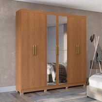 Guarda-roupa Casal 6 Portas e 2 Gavetas com Espelho e Pés 235cm x 230cm Open Guarda-roupa Casal 6 Portas e 2 Gavetas com Espelho e Pés 235cm x 230cm Open