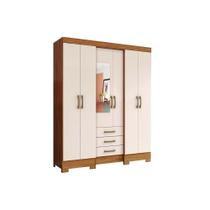 Guarda Roupa Casal 6 Portas e 3 Gavetas c/ Espelho Briz B23 Nature/Off White - Henn Guarda Roupa Casal 6 Portas e 3 Gavetas c/ Espelho Briz B23 Nature/Off White - Henn