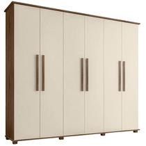 Guarda-Roupa Casal 6 Portas e 4 Gavetas-Amsterdã - Freijo / Off white