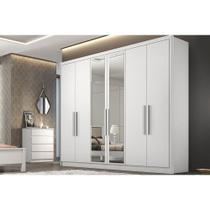Guarda Roupa Casal 6 Portas e 4 Gavetas c/ Espelho Rizon/Linea Branco - Novo Horizonte Guarda Roupa Casal 6 Portas e 4 Gavetas c/ Espelho Rizon/Linea Branco - Novo Horizonte